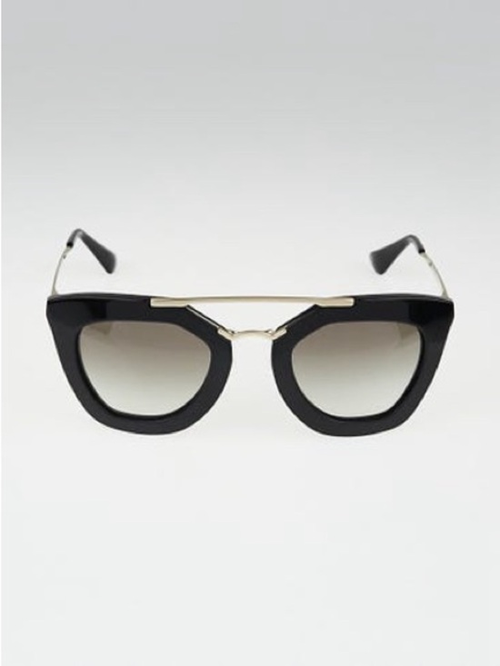Prada Accessories - Prada SPR 09Q Cinema Sunglasses Black Gold Cat Eye 1AB-0A7 Made in Italy